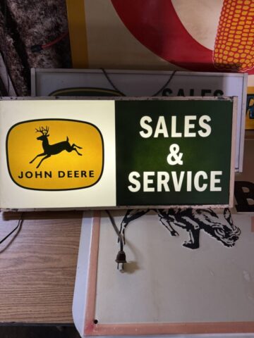 Vintage John Deere advertising sign collectible