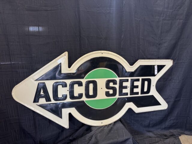 Vintage Acco Seed agricultural advertising sign collectible