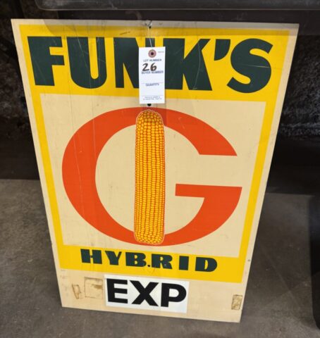Vintage Funk’s Hybrid corn seed metal advertising sign