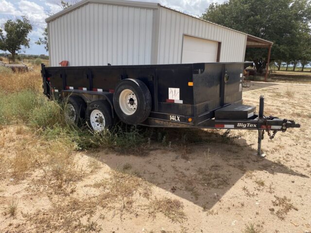 Big Tex 14LX dump trailer in public auction offered by Kiefer Auctioneers in West Texas