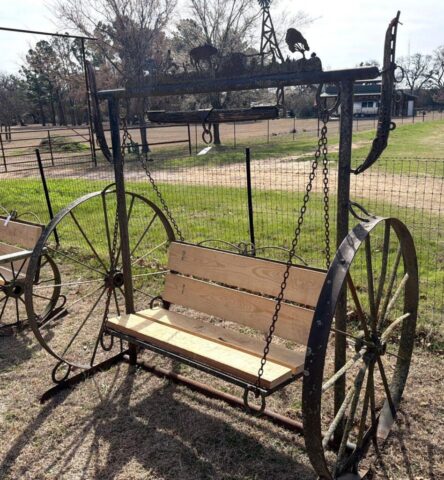 Ranch-Themed Porch Swing in online auction offered by Kiefer Auctioneers in Texas