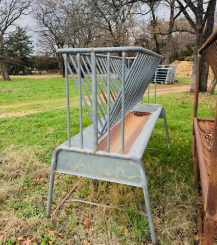 Livestock feeders for sale in online farm auction offered by Kiefer Auctioneers in Texas