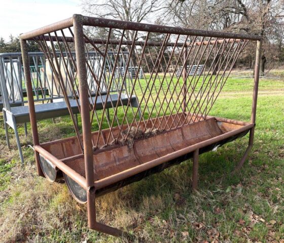 Heavy-Duty Steel Double-Sided Livestock Feeder in online farm auction offered by Kiefer Auctioneers in Texas