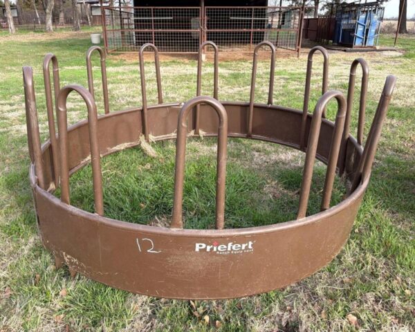 Priefert 8 Ft Round Bale Feeder for sale in online farm auction offered by Kiefer Auctioneers in Texas