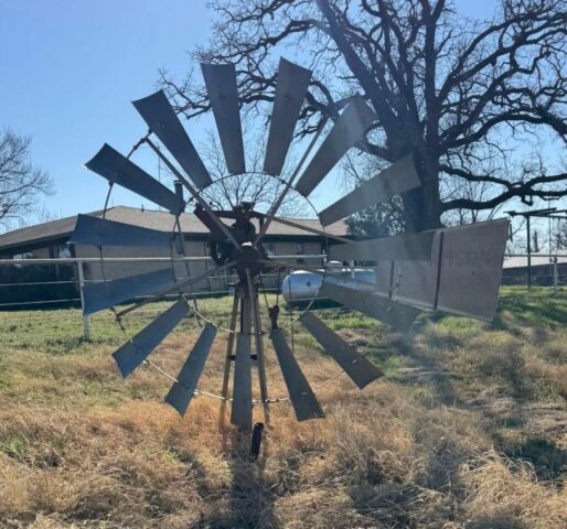 Windmill for sale in public farm auction offered by Kiefer Auctioneers in Texas