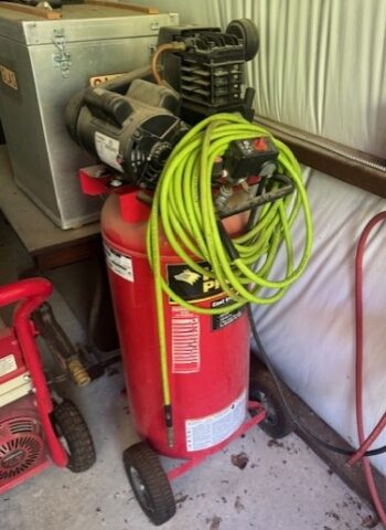 Air compressor in upcoming online auction offered by Kiefer Auctioneers in Texas