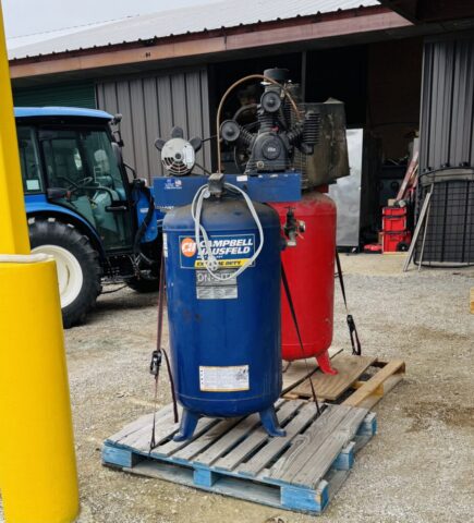 Air compressors for sale in upcoming auction offered by Kiefer Auctioneers in Texas
