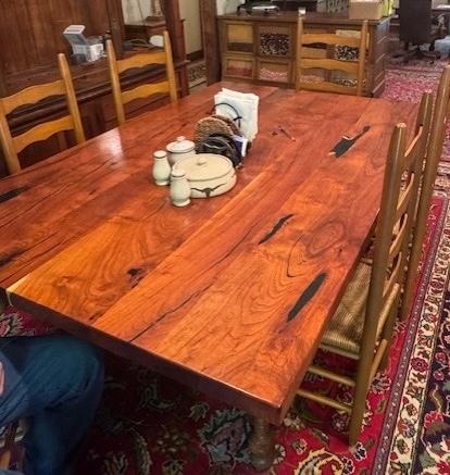 Mesquite wood rustic dining table in upcoming online auction offered by Kiefer Auctioneers in Texas
