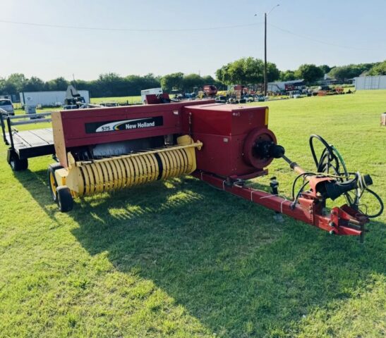 New Holland 575 square baler for sale in upcoming public auction offered by Kiefer Auctioneers in Texas