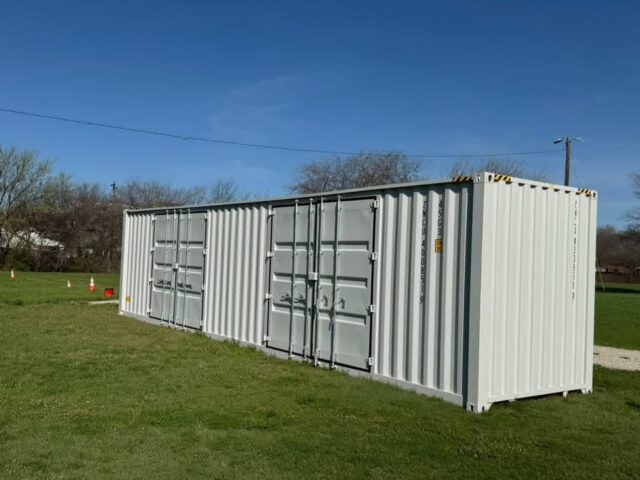 Shipping container for sale in upcoming auction offered by Kiefer Auctioneers in Texas