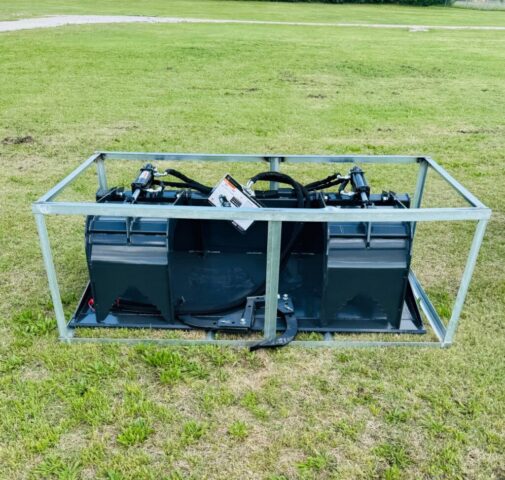 Wolverine skid-steer grapple bucket in upcoming public auction offered by Kiefer Auctioneers in Texas
