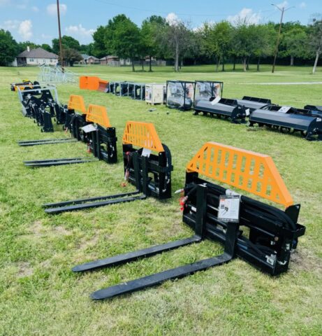 Wolverine skid steer pallet forks in upcoming public auction offered by Kiefer Auctioneers in Texas