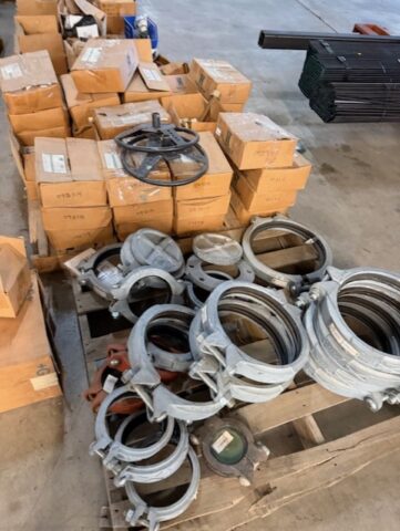 Heavy-duty clamp couplings for sale in upcoming public auction offered by Kiefer Auctioneers in Texas