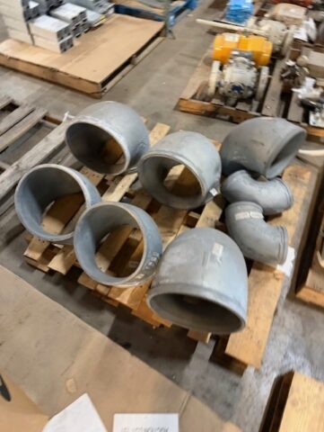 Industrial pipe fittings for sale in upcoming public auction offered by Kiefer Auctioneers in Texas