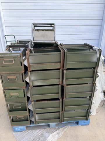 Industrial storage bins for sale in upcoming public auction offered by Kiefer Auctioneers in Texas