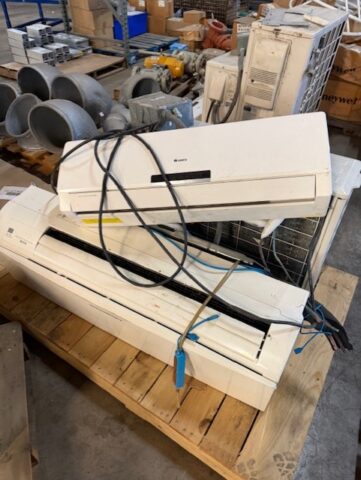 Mini-split indoor air conditioner units for sale in upcoming public auction offered by Kiefer Auctioneers in Texas