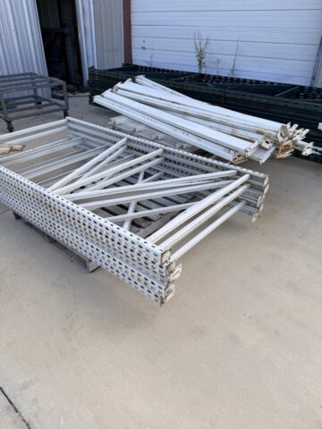 Pallet rack upright frames for sale in upcoming public auction offered by Kiefer Auctioneers in Texas