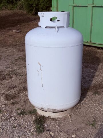 Propane bottle for sale in upcoming public auction offered by Kiefer Auctioneers in Texas