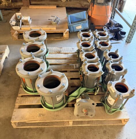 Restraining couplings for sale in upcoming public auction offered by Kiefer Auctioneers in Texas